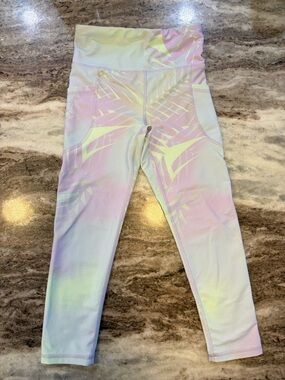 Old Navy NWOT Pastel Multi Palm-Print High-Waist Leggings - Size S 6-7
